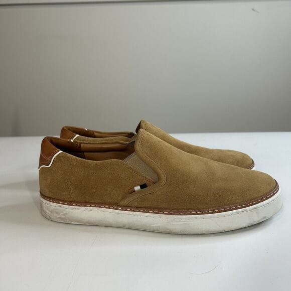 Allen Edmonds "ALPHA" Suede Men's 12 D Slip-On Casual Sneakers Tan Suede - Picture 4 of 10